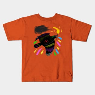 Rainbow Crow (smoky black) Kids T-Shirt